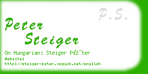 peter steiger business card